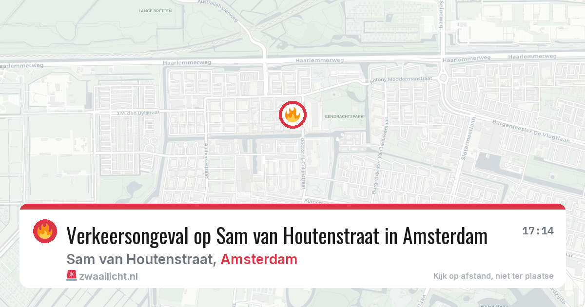 Verkeersongeval op Sam van Houtenstraat in Amsterdam — 12 mei 2026