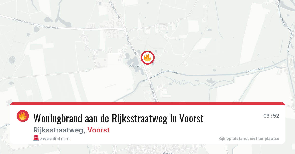 Woningbrand aan de Rijksstraatweg in Voorst — 11 aug 2026