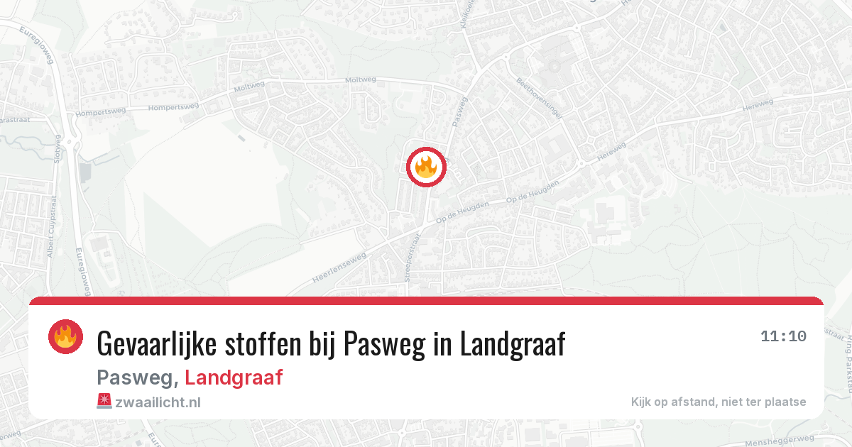 Gevaarlijke stoffen bij Pasweg in Landgraaf — 10 apr 2026