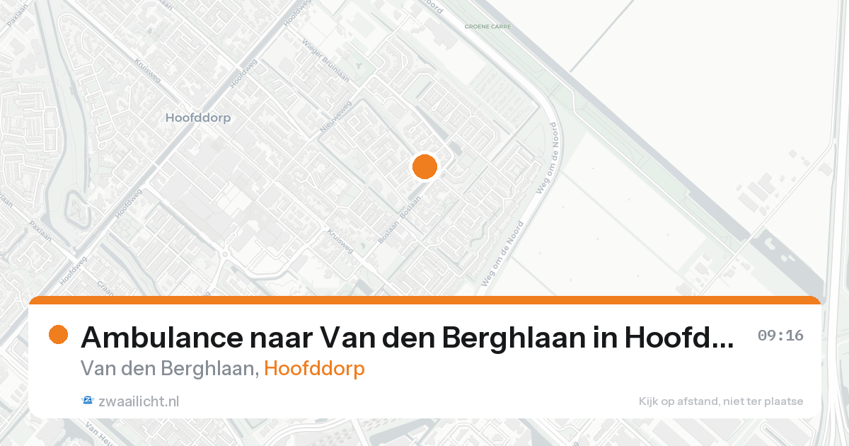 Ambulance naar Van den Berghlaan in Hoofddorp — 28 mei 2026