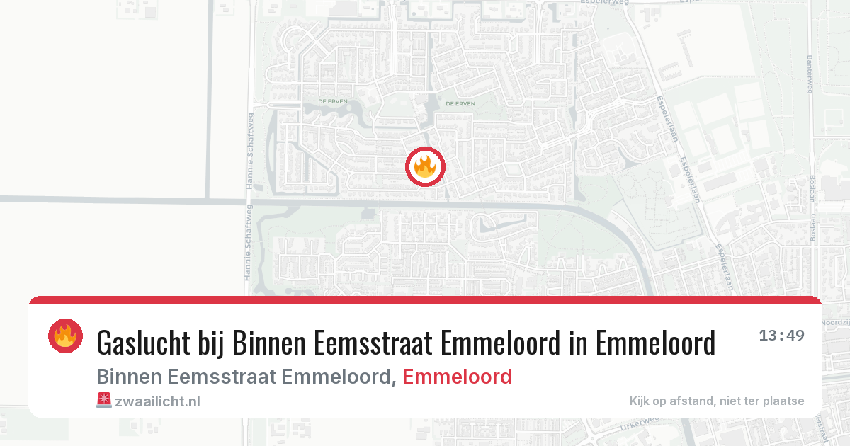 Gaslucht bij Binnen Eemsstraat Emmeloord in Emmeloord — 18 jan 2026