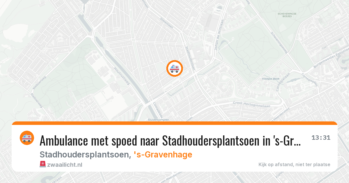 Ambulance met spoed naar Stadhoudersplantsoen in 's-Gravenhage — 19 apr 2026