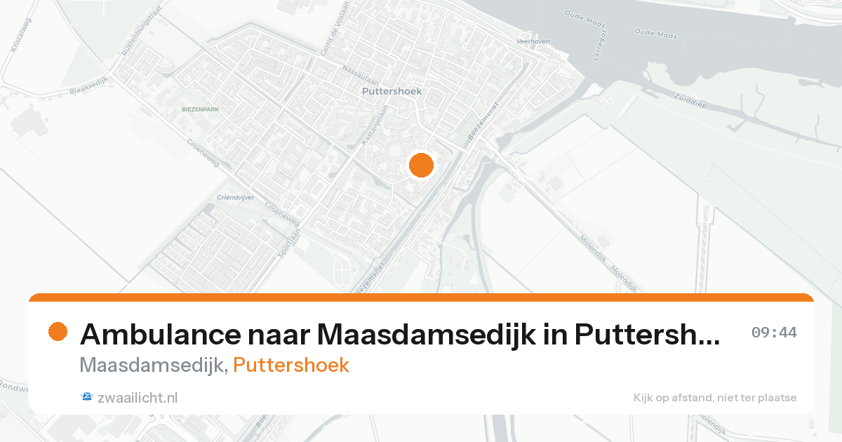 Ambulance naar Maasdamsedijk in Puttershoek — 19 aug 2026