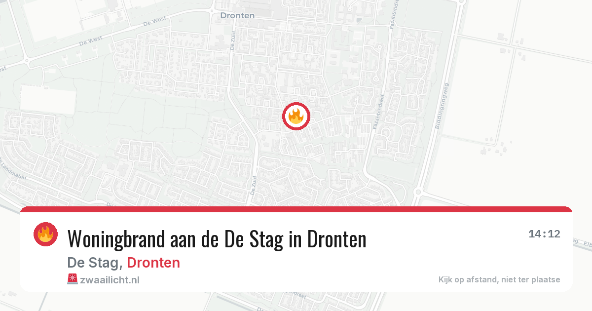Woningbrand aan de De Stag in Dronten — 17 apr 2026
