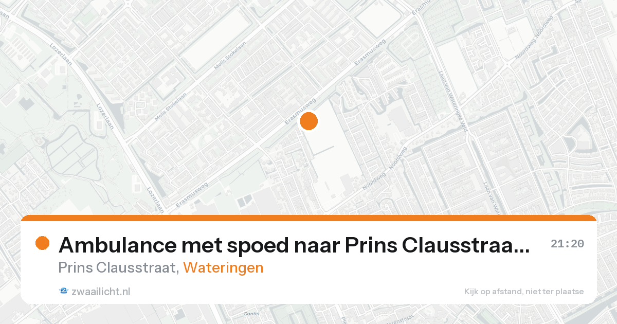 Ambulance met spoed naar Prins Clausstraat in Wateringen — 15 aug 2026