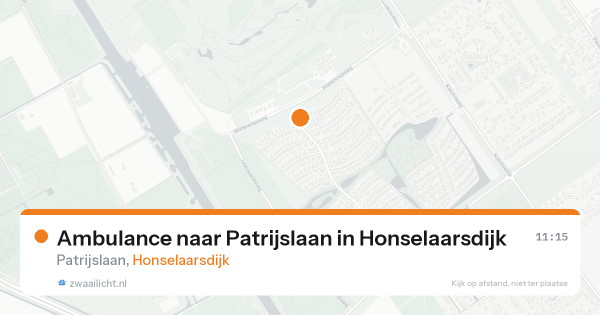 Ambulance naar Patrijslaan in Honselaarsdijk — 25 aug 2026