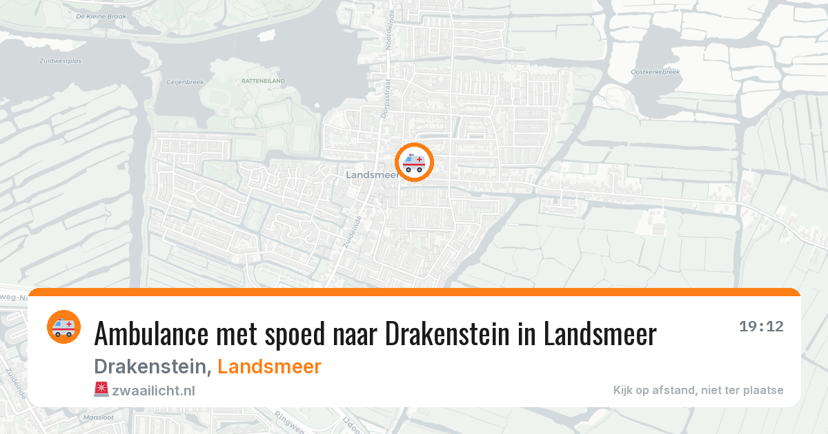 Ambulance met spoed naar Drakenstein in Landsmeer — 19 mei 2026