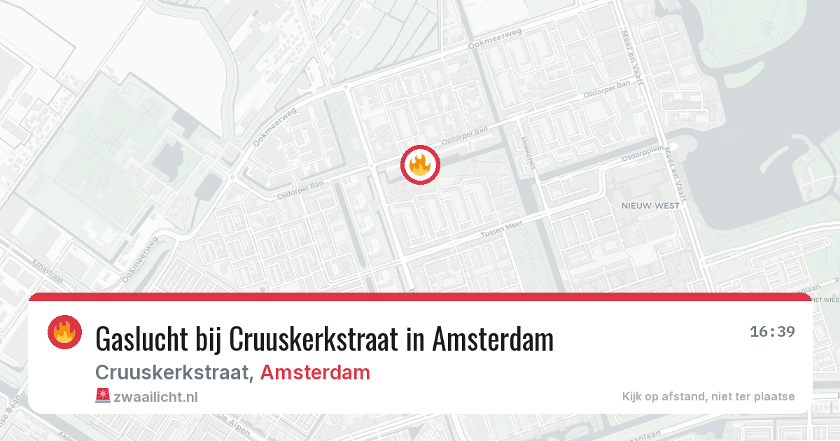 Gaslucht bij Cruuskerkstraat in Amsterdam — 25 mrt 2026