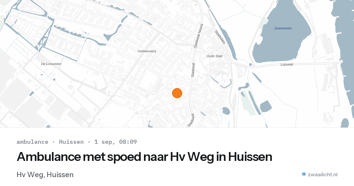 Ambulance met spoed naar Hv Weg in Huissen — 1 sep 2026