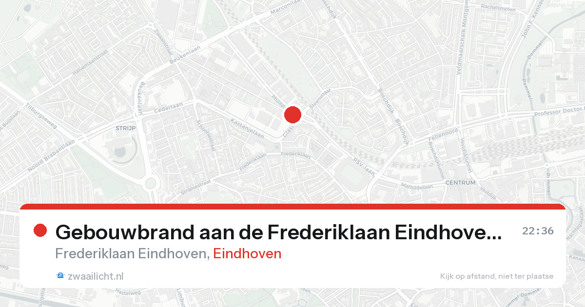 Gebouwbrand aan de Frederiklaan Eindhoven in Eindhoven — 21 aug 2026