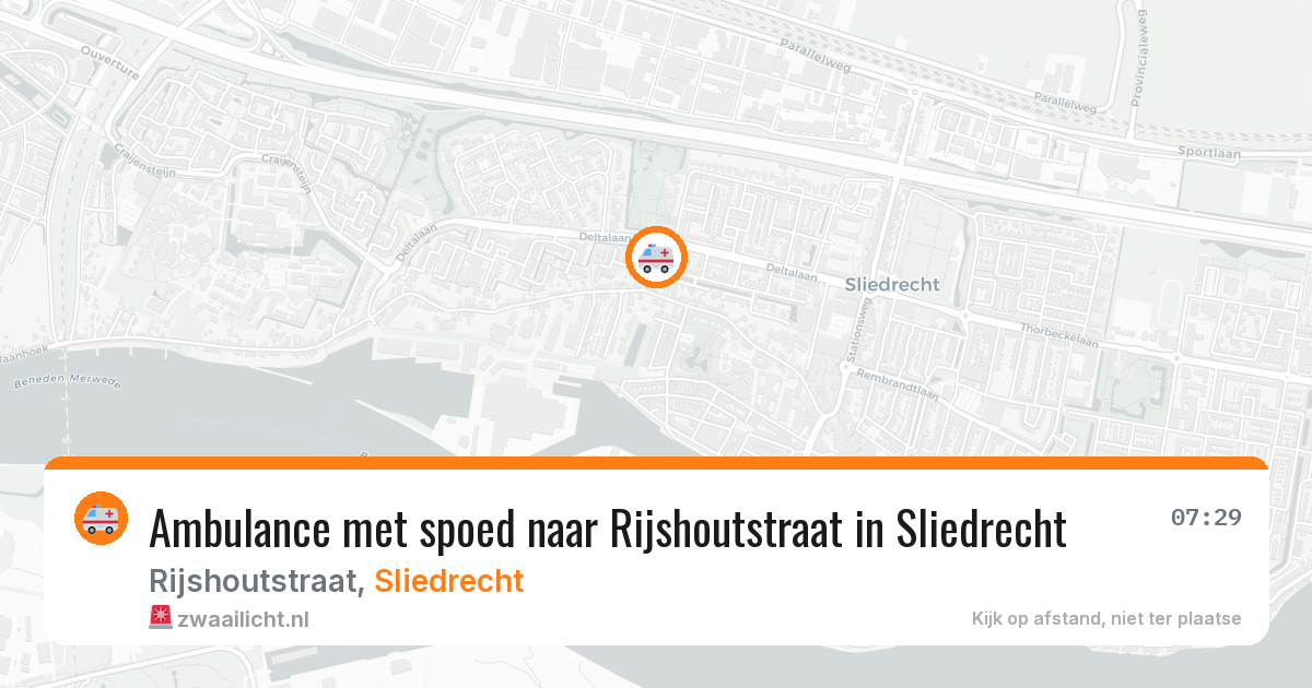 Ambulance met spoed naar Rijshoutstraat in Sliedrecht — 5 mei 2026