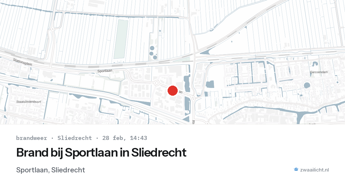 Brand bij Sportlaan in Sliedrecht — 28 feb 2026