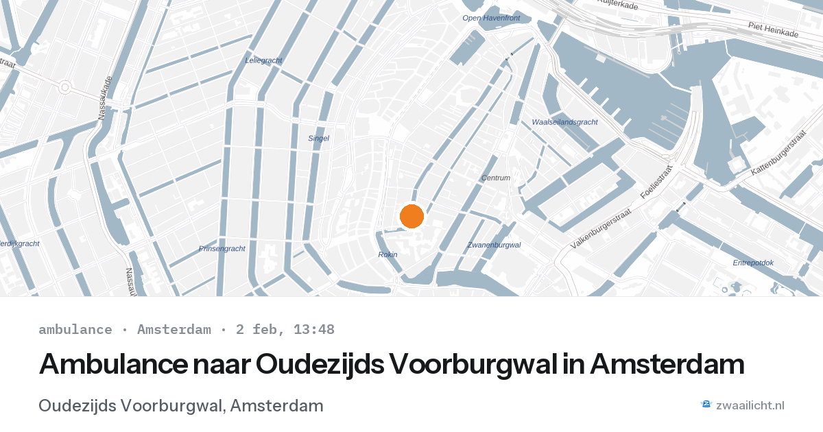 Ambulance naar Oudezijds Voorburgwal in Amsterdam — 2 feb 2026