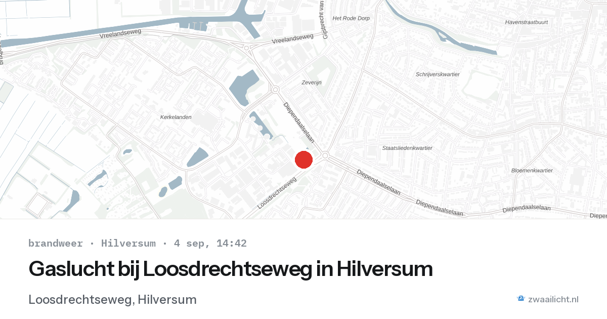 Gaslucht bij Loosdrechtseweg in Hilversum — 4 sep 2026
