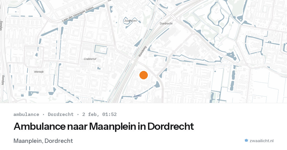 Ambulance naar Maanplein in Dordrecht — 2 feb 2026