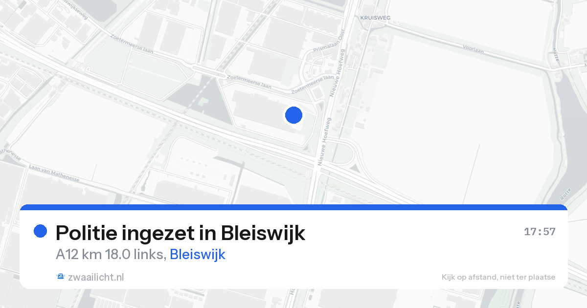 Politie ingezet in Bleiswijk — 21 aug 2026 | 🚨 Zwaailicht.nl