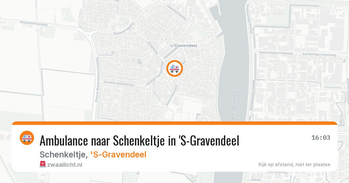 Ambulance naar Schenkeltje in 'S-Gravendeel — 22 jul 2026