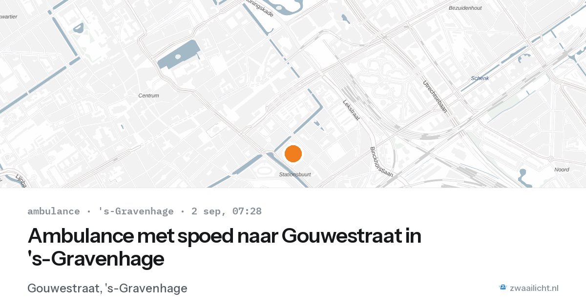 Ambulance met spoed naar Gouwestraat in 's-Gravenhage — 2 sep 2026