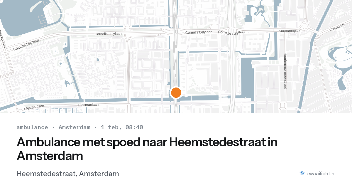 Ambulance met spoed naar Heemstedestraat in Amsterdam — 1 feb 2026
