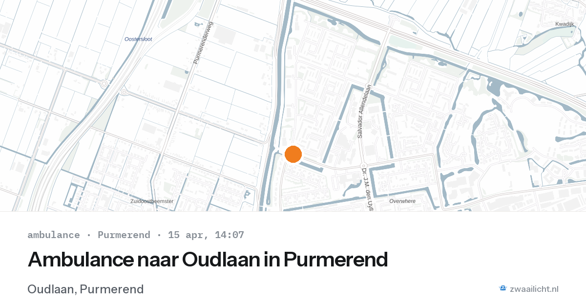 Ambulance naar Oudlaan in Purmerend — 15 apr 2026