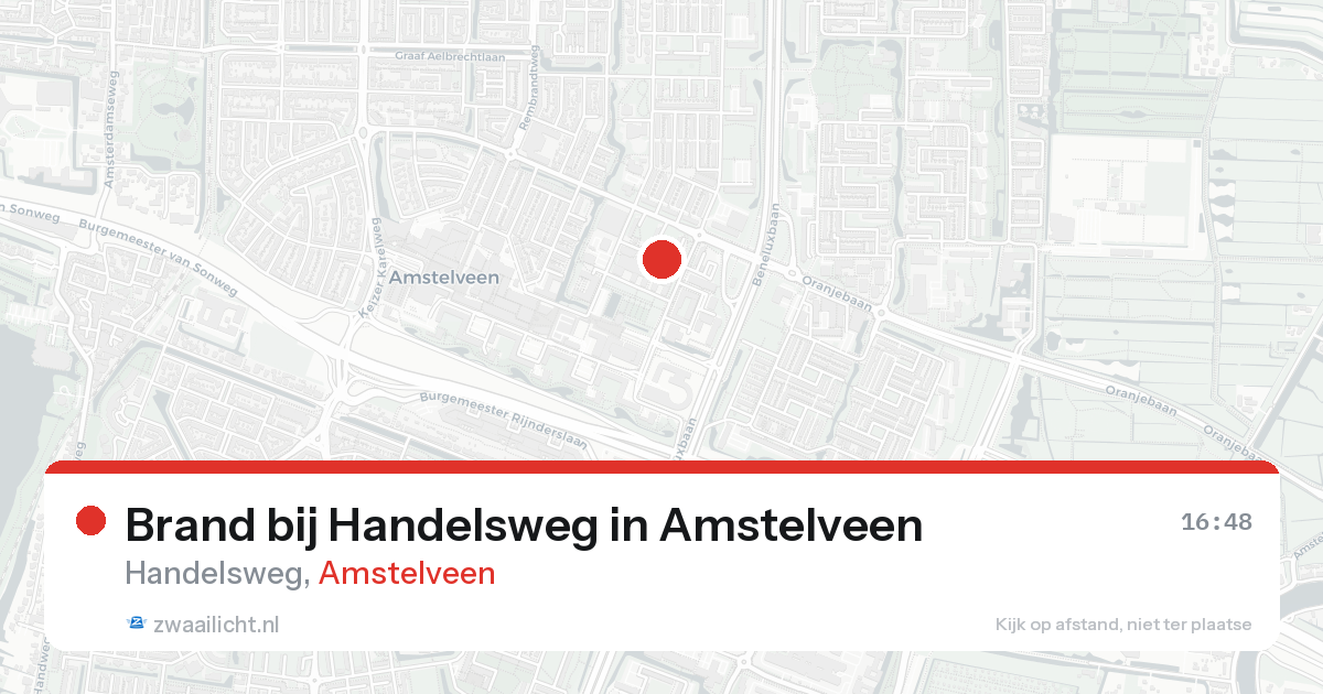Brand bij Handelsweg in Amstelveen — 12 jun 2026