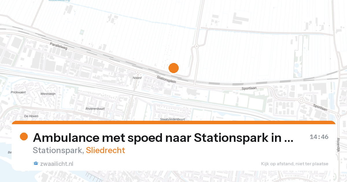 Ambulance met spoed naar Stationspark in Sliedrecht — 14 jun 2026