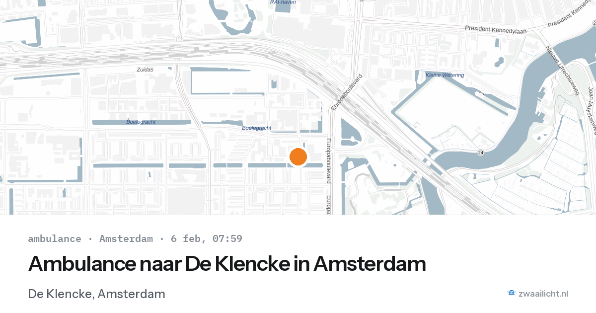 Ambulance naar De Klencke in Amsterdam — 6 feb 2026