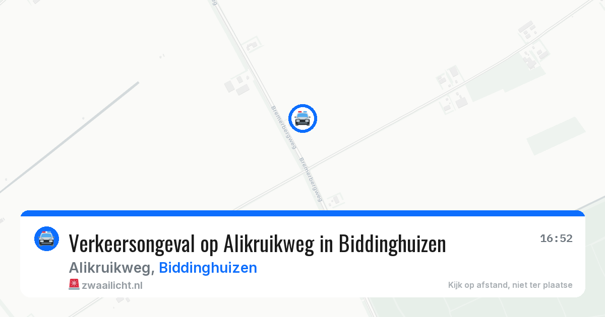 Verkeersongeval op Alikruikweg in Biddinghuizen — 7 apr 2026
