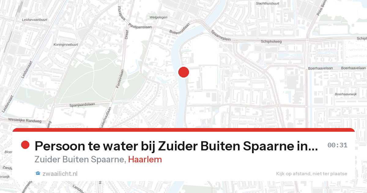 Persoon te water bij Zuider Buiten Spaarne in Haarlem — 31 jan 2026