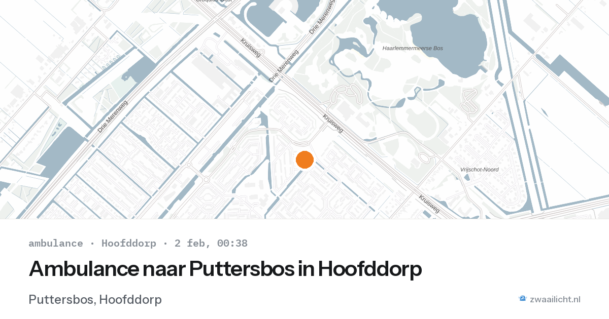 Ambulance naar Puttersbos in Hoofddorp — 1 feb 2026