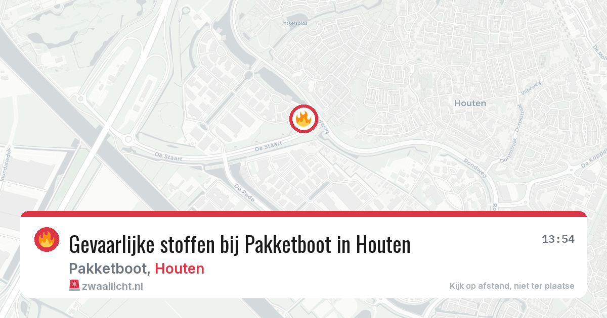 Gevaarlijke stoffen bij Pakketboot in Houten — 11 aug 2026