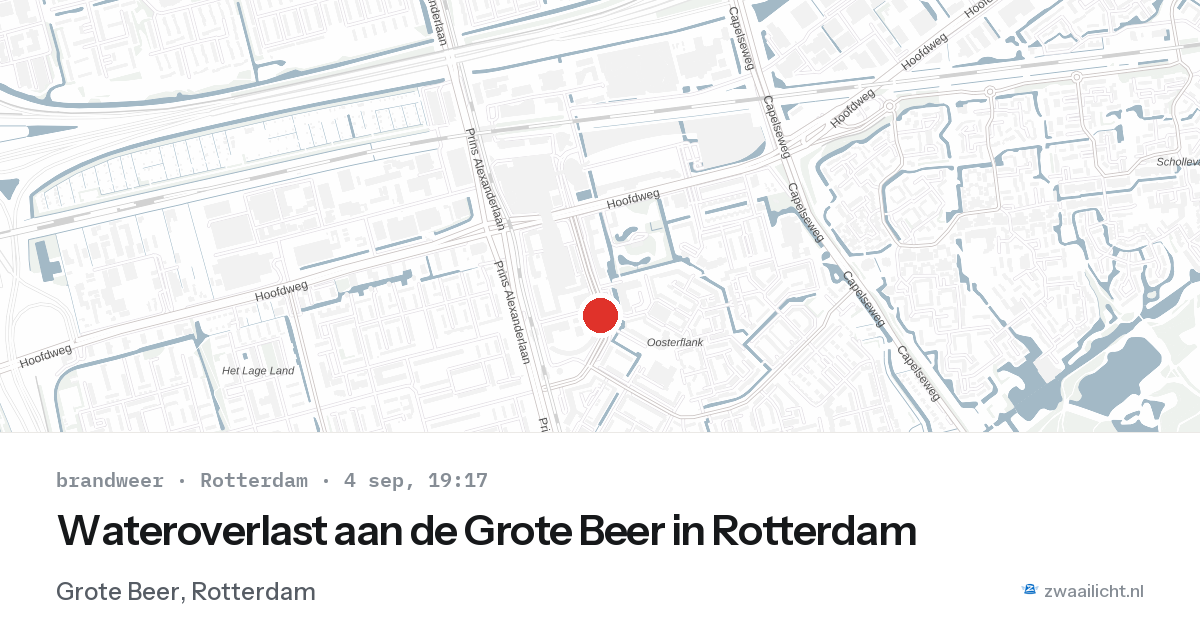 Wateroverlast aan de Grote Beer in Rotterdam — 4 sep 2026