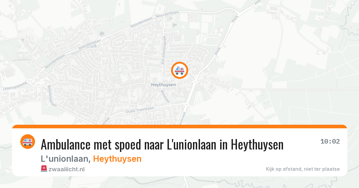 Ambulance met spoed naar L'unionlaan in Heythuysen — 29 jul 2026