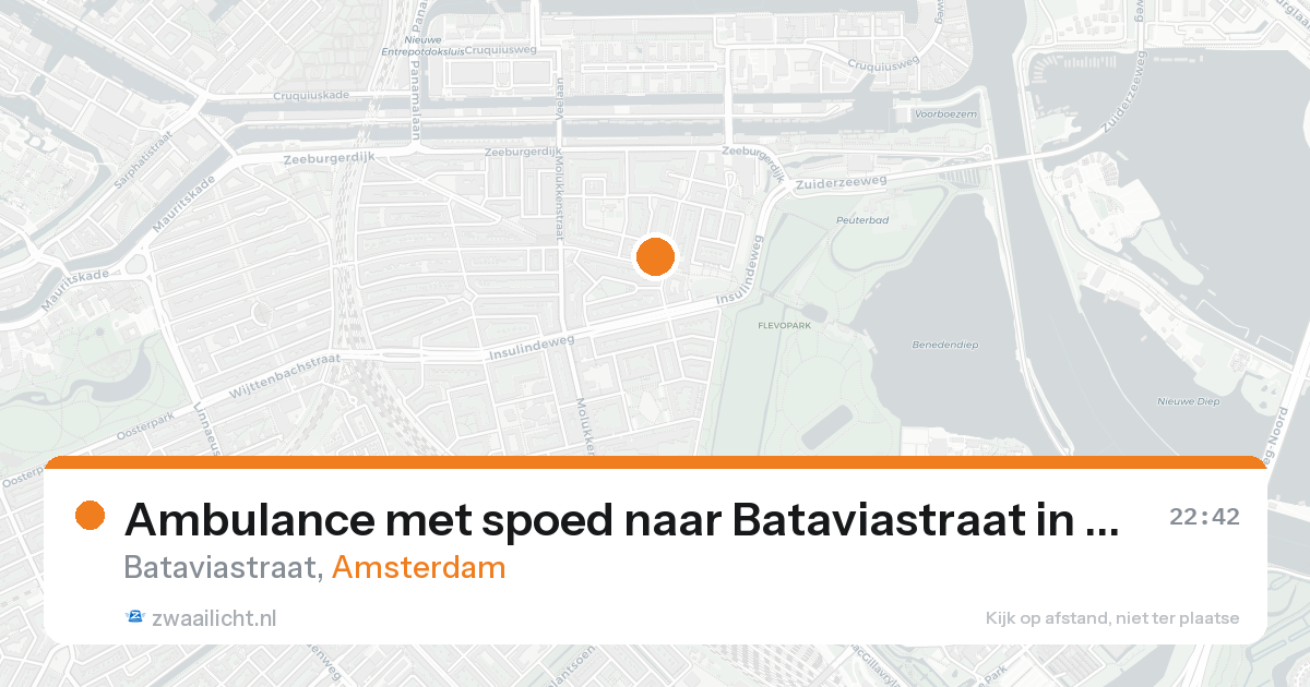 Ambulance met spoed naar Bataviastraat in Amsterdam — 16 aug 2026