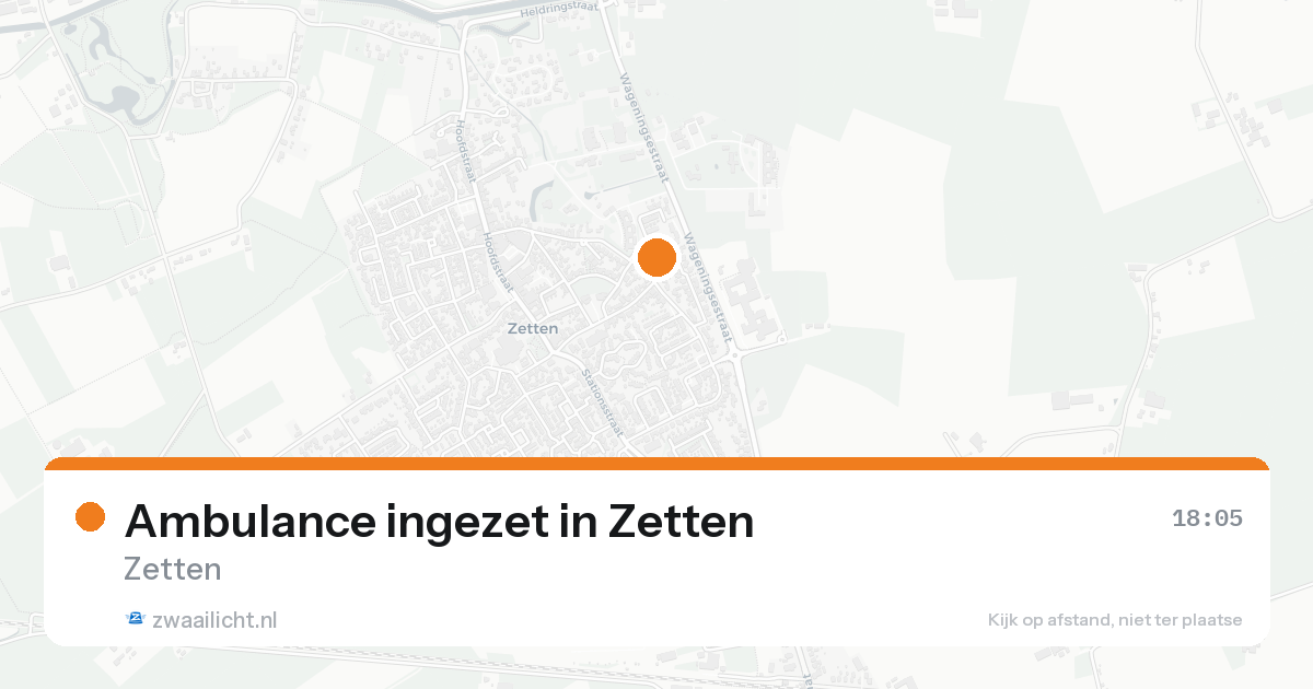 Ambulance ingezet in Zetten — 21 aug 2026