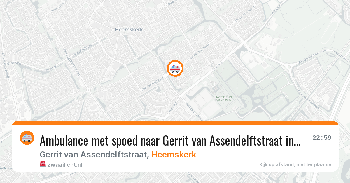 Ambulance met spoed naar Gerrit van Assendelftstraat in Heemskerk — 24 mei 2026