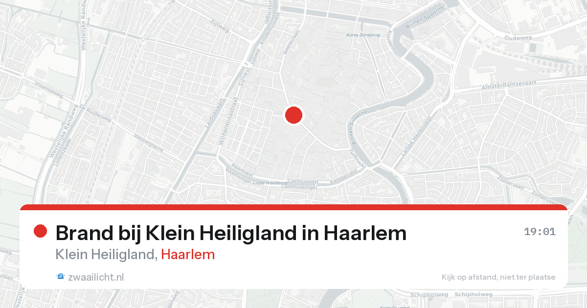 Brand bij Klein Heiligland in Haarlem — 19 aug 2026