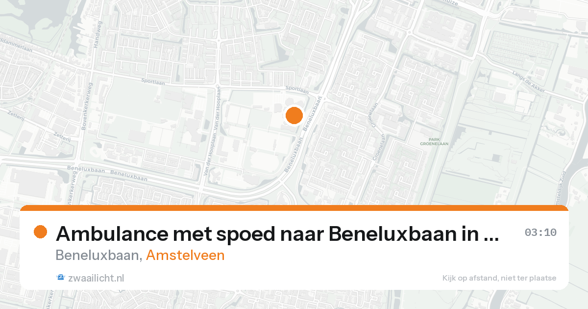 Ambulance met spoed naar Beneluxbaan in Amstelveen — 31 mei 2026
