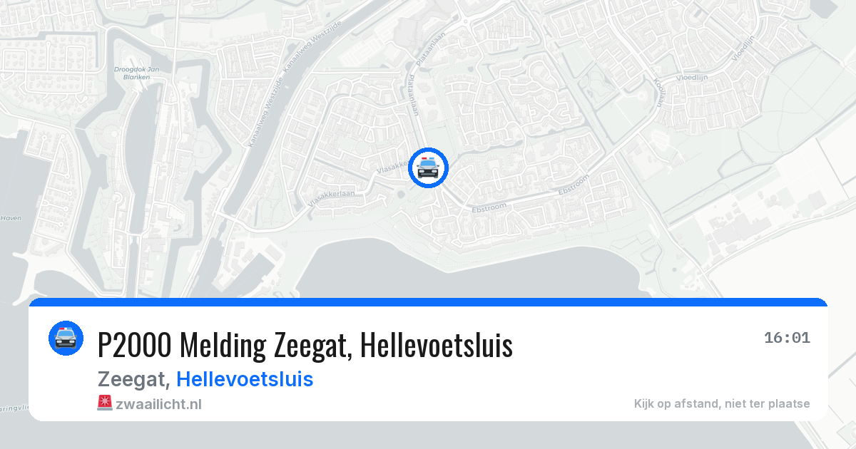 P2000 Melding Zeegat, Hellevoetsluis — 4 jul 2026