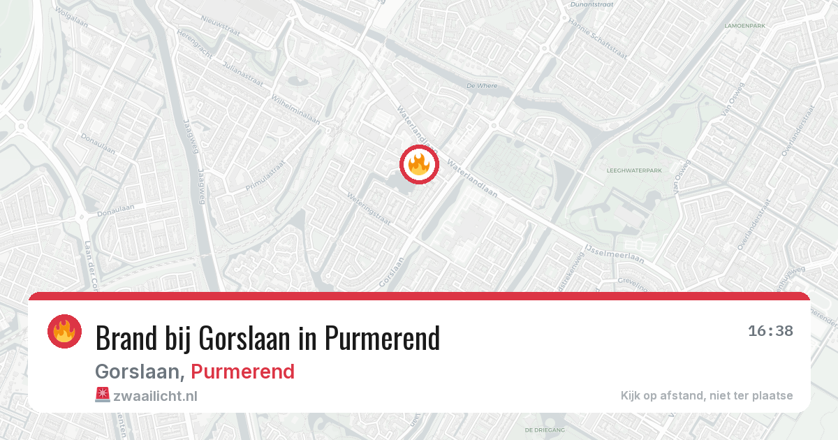Brand bij Gorslaan in Purmerend — 29 jan 2026