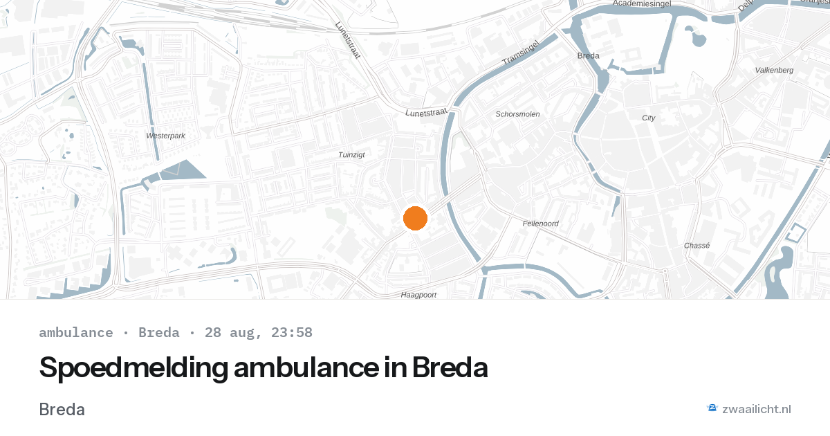 Spoedmelding ambulance in Breda — 28 aug 2026