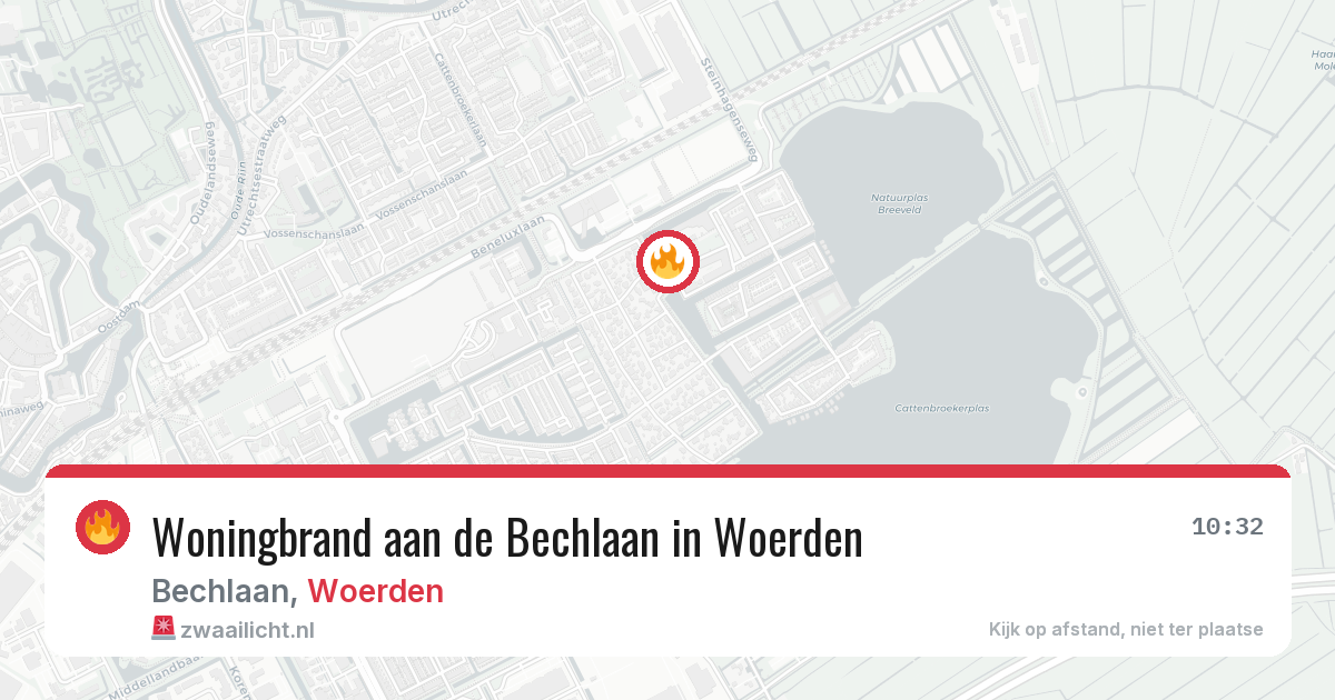 Woningbrand aan de Bechlaan in Woerden — 18 jun 2026