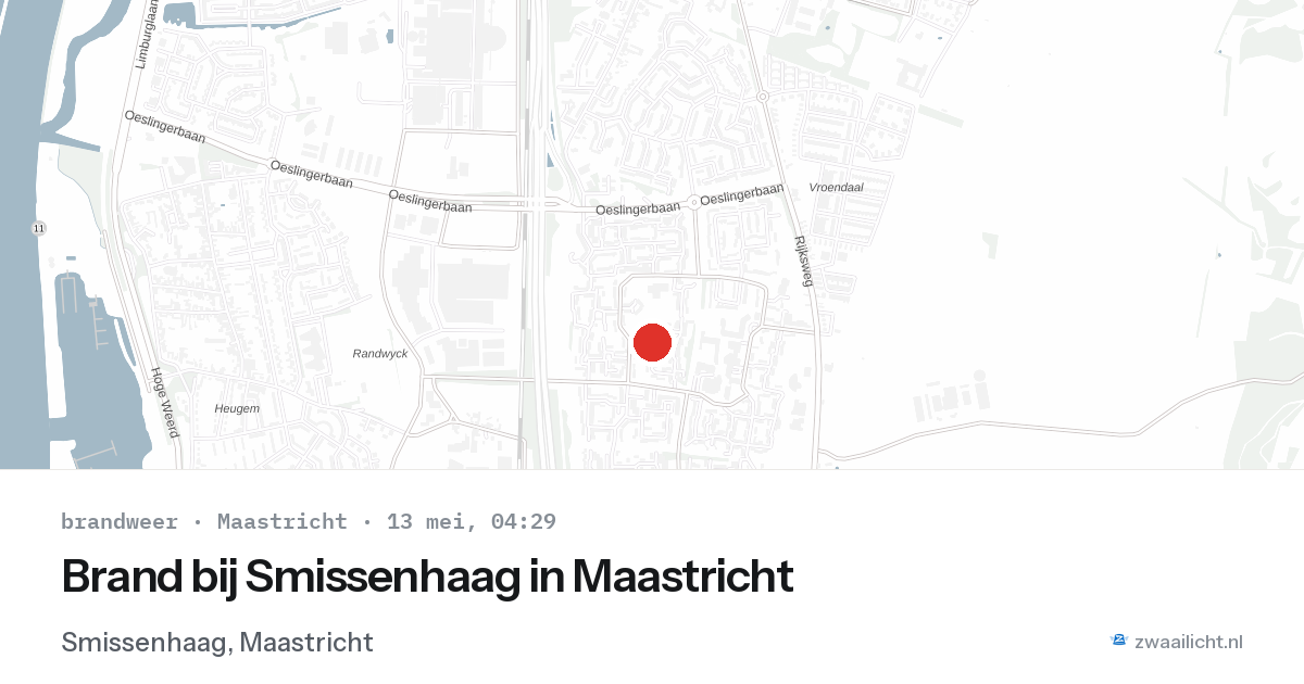 Brand bij Smissenhaag in Maastricht — 13 mei 2026