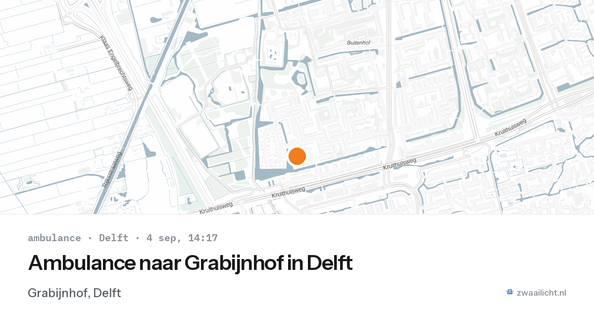 Ambulance naar Grabijnhof in Delft — 4 sep 2026