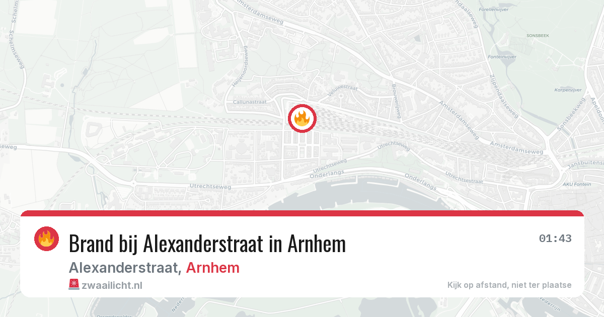 Brand bij Alexanderstraat in Arnhem — 28 jun 2026