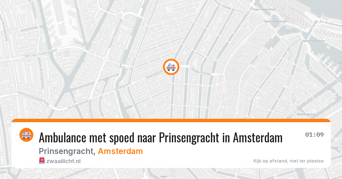 Ambulance met spoed naar Prinsengracht in Amsterdam — 6 jun 2026