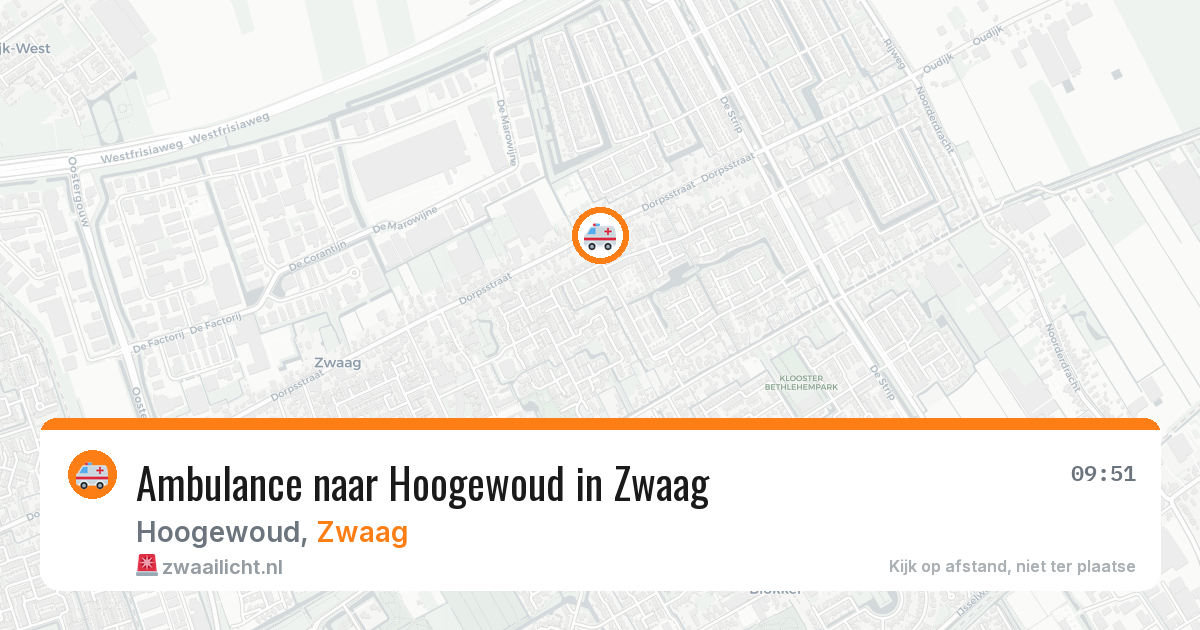 Ambulance naar Hoogewoud in Zwaag — 1 jul 2026