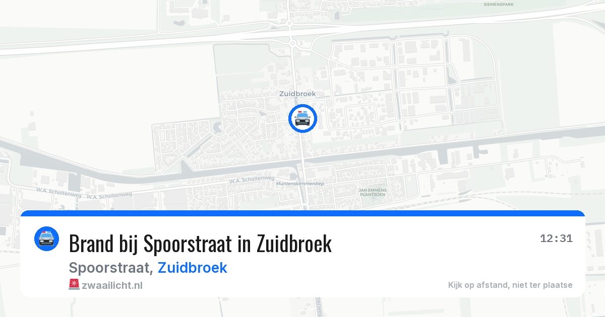 Brand bij Spoorstraat in Zuidbroek — 19 jul 2026