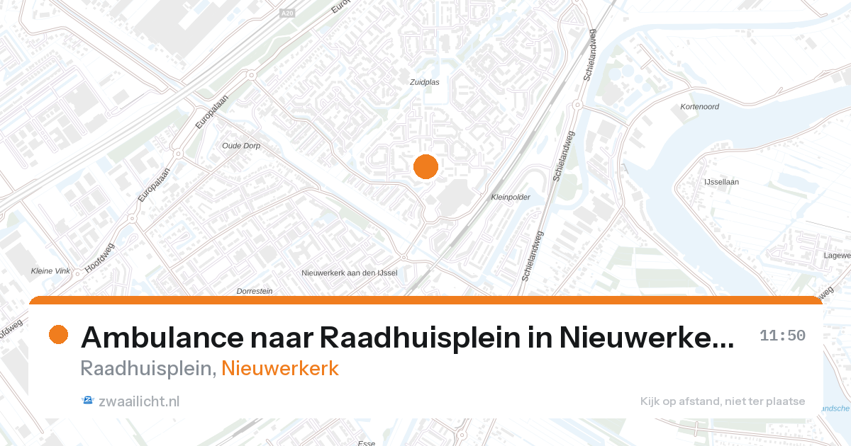 Ambulance naar Raadhuisplein in Nieuwerkerk — 27 aug 2026