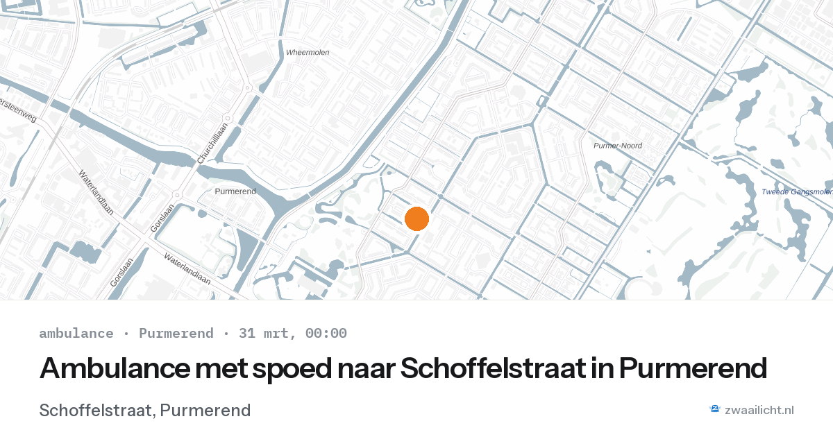 Ambulance met spoed naar Schoffelstraat in Purmerend — 30 mrt 2026